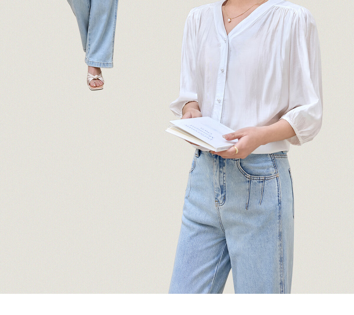 Halo Queen Women's Short Sleeve V-Neck White Shirt Summer Interview Professional Commuter Blouse H52S013 9