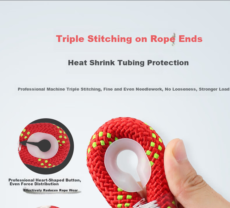 Gorm Safety Rope High Altitude Work Rope Insurance Rope Mountaineering Rescue Strap with Hook 14mm 10m RL191 6