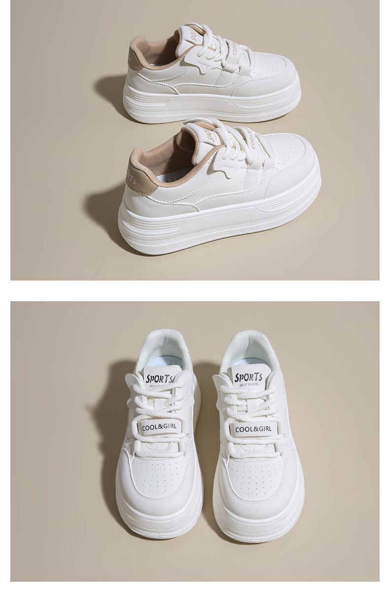 Cartelo Crocodile Women's Casual Shoes Fashion White Sneakers Spring Thick Sole Versatile Sports Shoes 1687 Mika Size 37 13