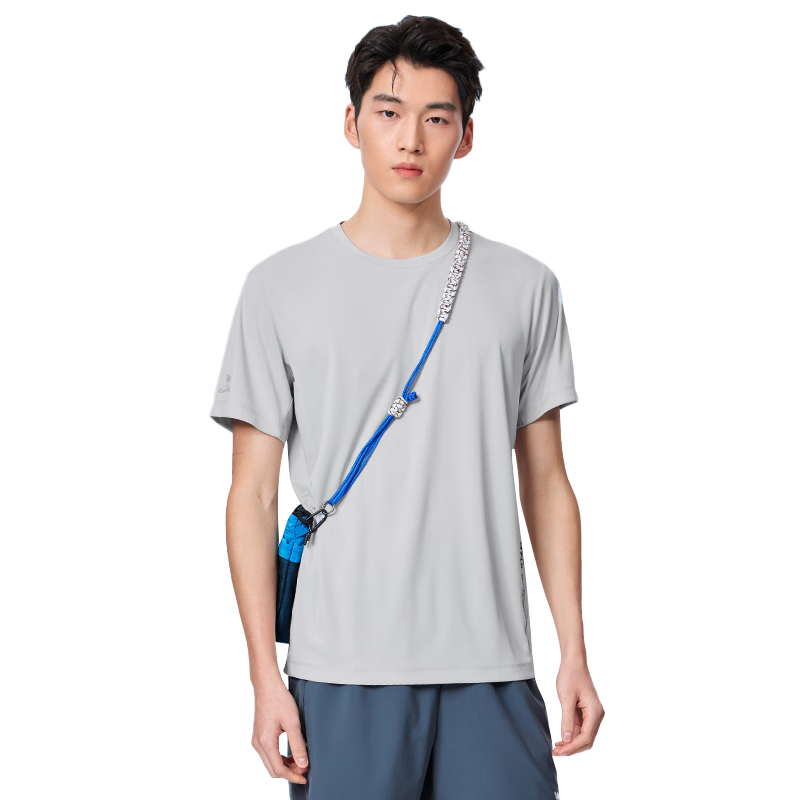 CAMEL Quick-Dry Sports T-Shirt Men Cooling Sun Protection Running Short Sleeve Top C16BAVL6021 Cold Moon Gray L