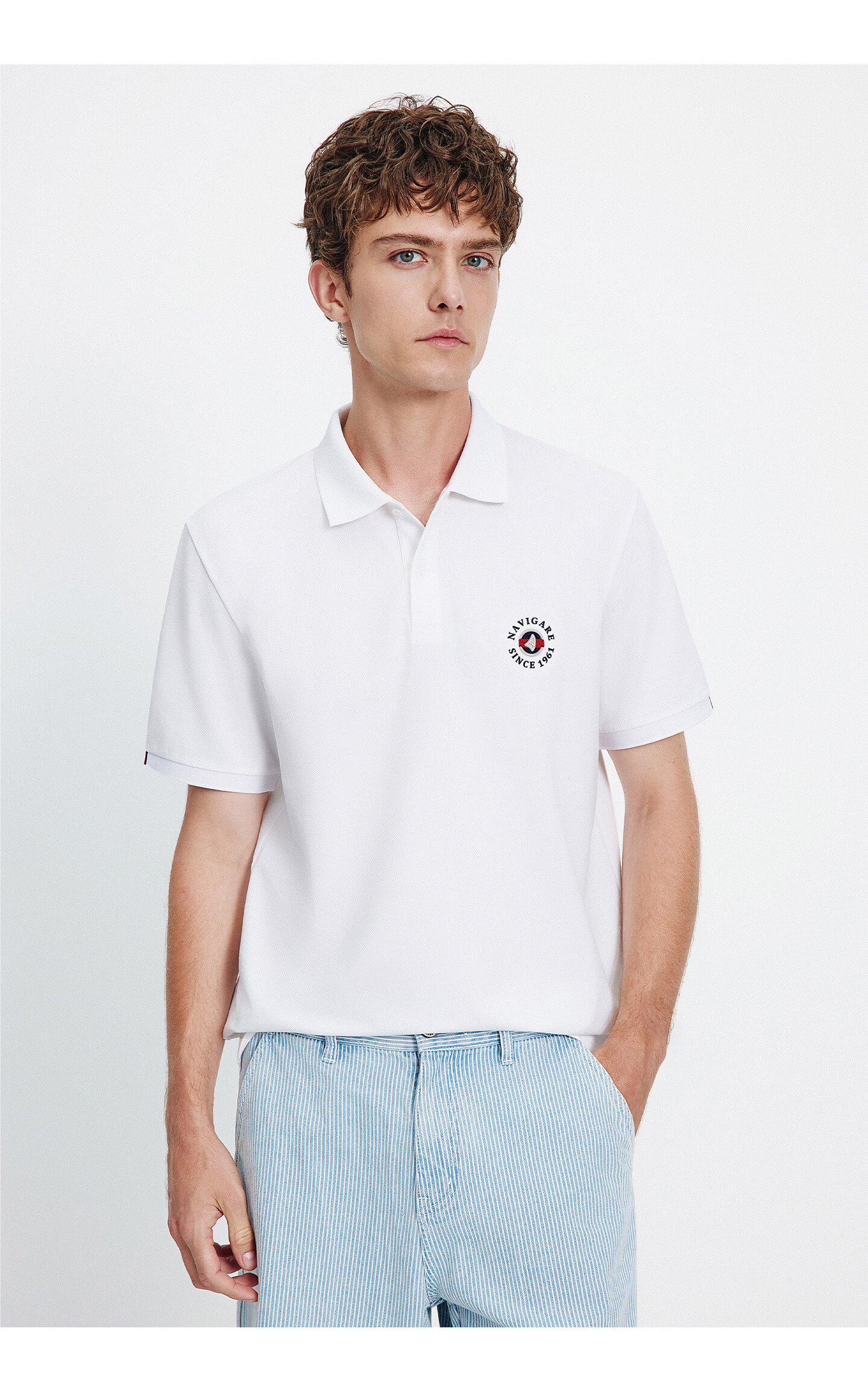 Navigare Small Sailboat 2026 Spring Summer New Cool Antibacterial Snow Cotton Short Sleeve Polo Shirt Men Turn-down Collar T-shirt 1325526602 26
