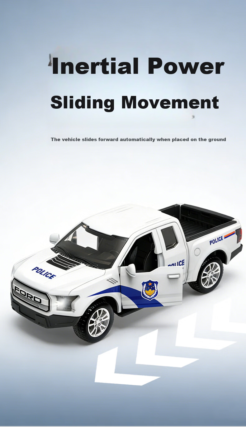 Honey Joy Kids Inertia BMW Police Car Toy for Boys Ages 3-6 with Doors and Lights Children's Day Gift 2