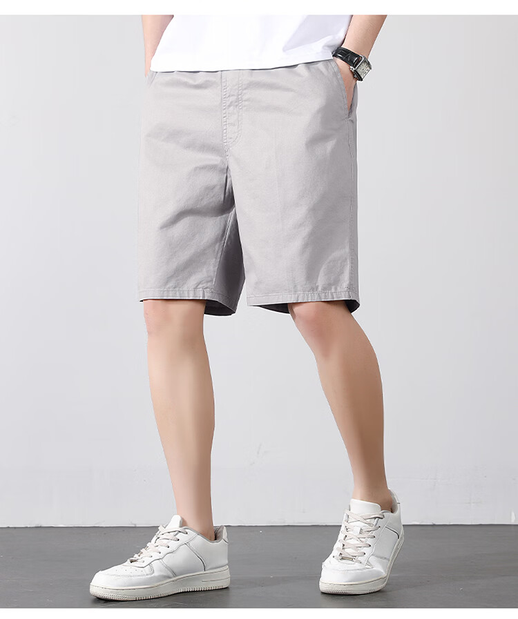 RED DRAGONFLY Men's Shorts, Fashionable And Simple, Pure Cotton, Solid Color, Comfortable, Breathable, Loose-Fitting, Versatile, Knee-Length Sports Shorts for Me 21