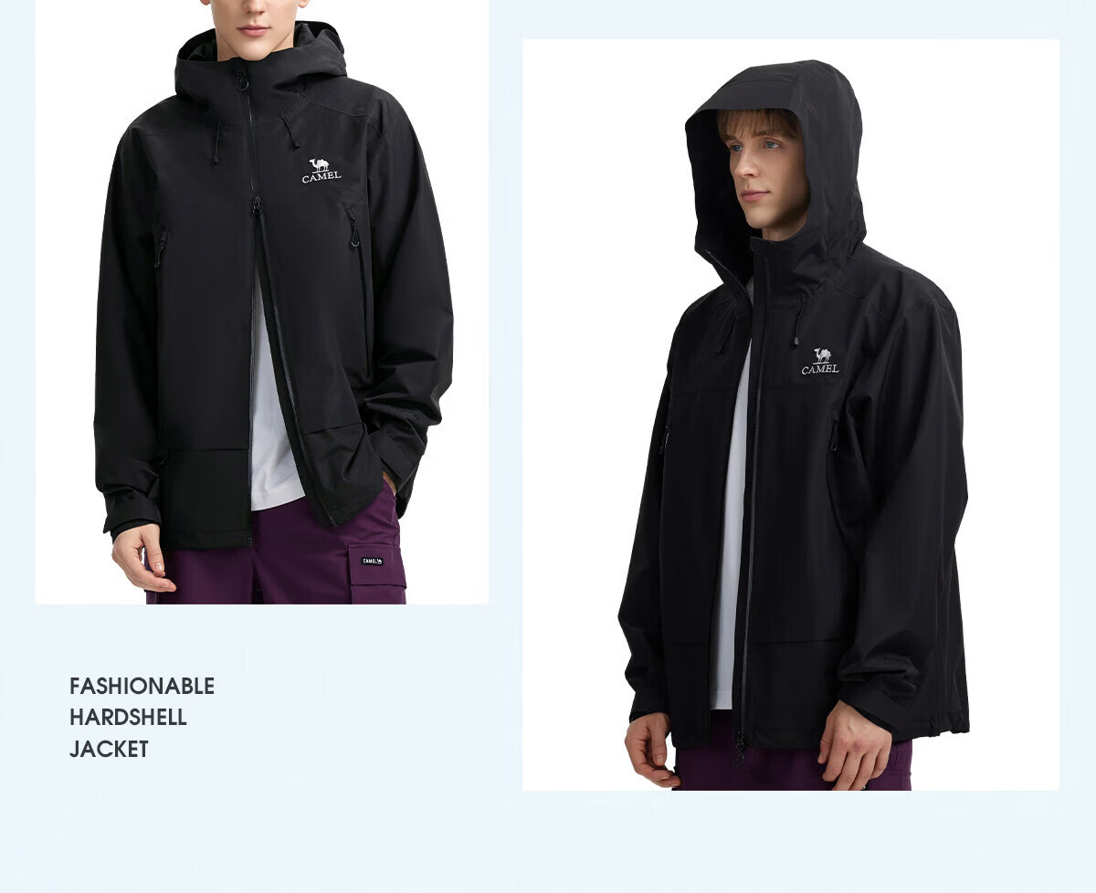 CAMEL Zhangjiajie Qixing Mountain Outdoor Challenge Edition Color Shell Waterproof Hard Shell Jacket for Men 23
