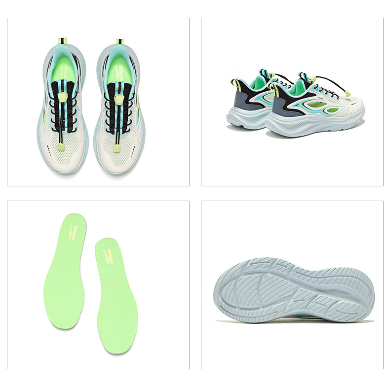 ERKE Kids Sandals Boys and Girls Children's Non-slip Beach Frame Shoes Microcrystalline White/Mist Blue/Midnight Blue Size 36 42