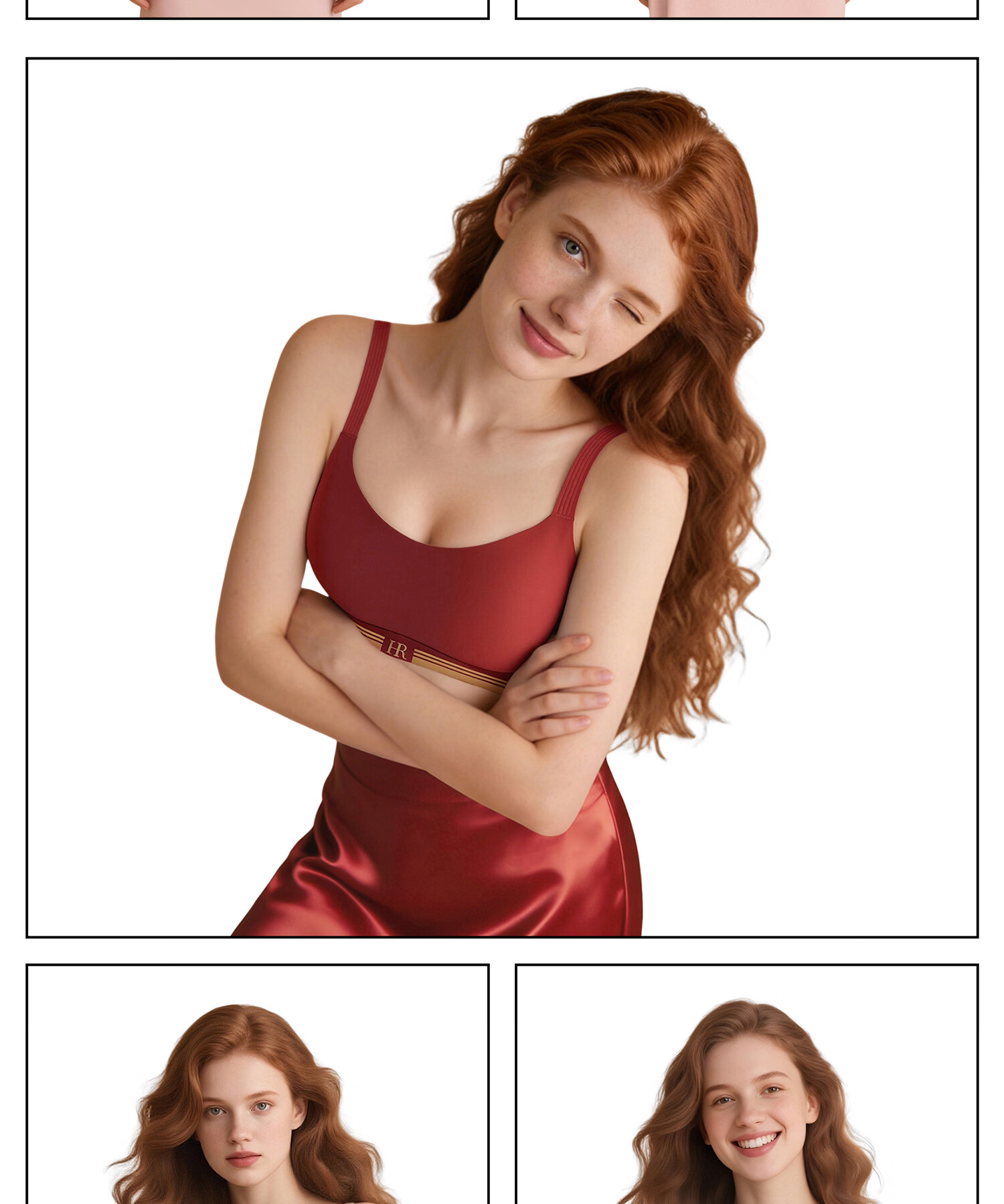 Helena Large Bust Minimizing Bra for Women, One-Piece Cup, Triple Lift, Anti-Sagging, Push-Up Bra, Chili Red, M 22