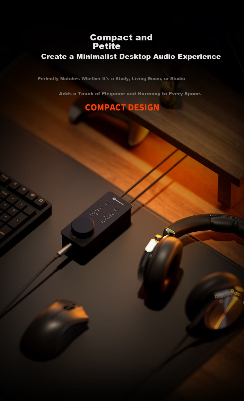 FOSI AUDIO SK02 Desktop Headphone Amplifier and DAC All-in-One High-Fidelity Portable USB Decoder SK02 Orange 4