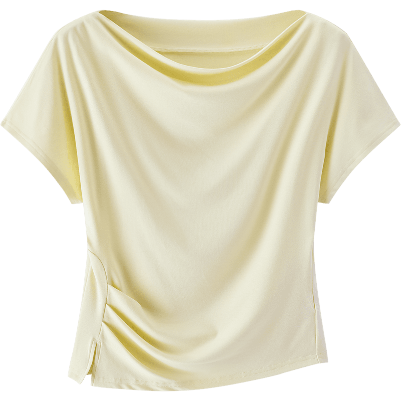 Semir Chen Duling Women's Short Sleeve T-Shirt 2026 Summer Crop Off-Shoulder Waist Slim Atmosphere Top 109326100005