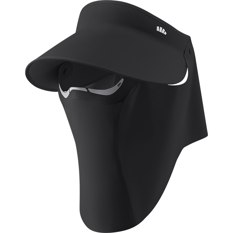Beneunder Sun Protection Hat for Women and Men with Magnetic Sunshade Face Mask, Full Face and Neck Sunshade, Black Open-Top Sun Hat