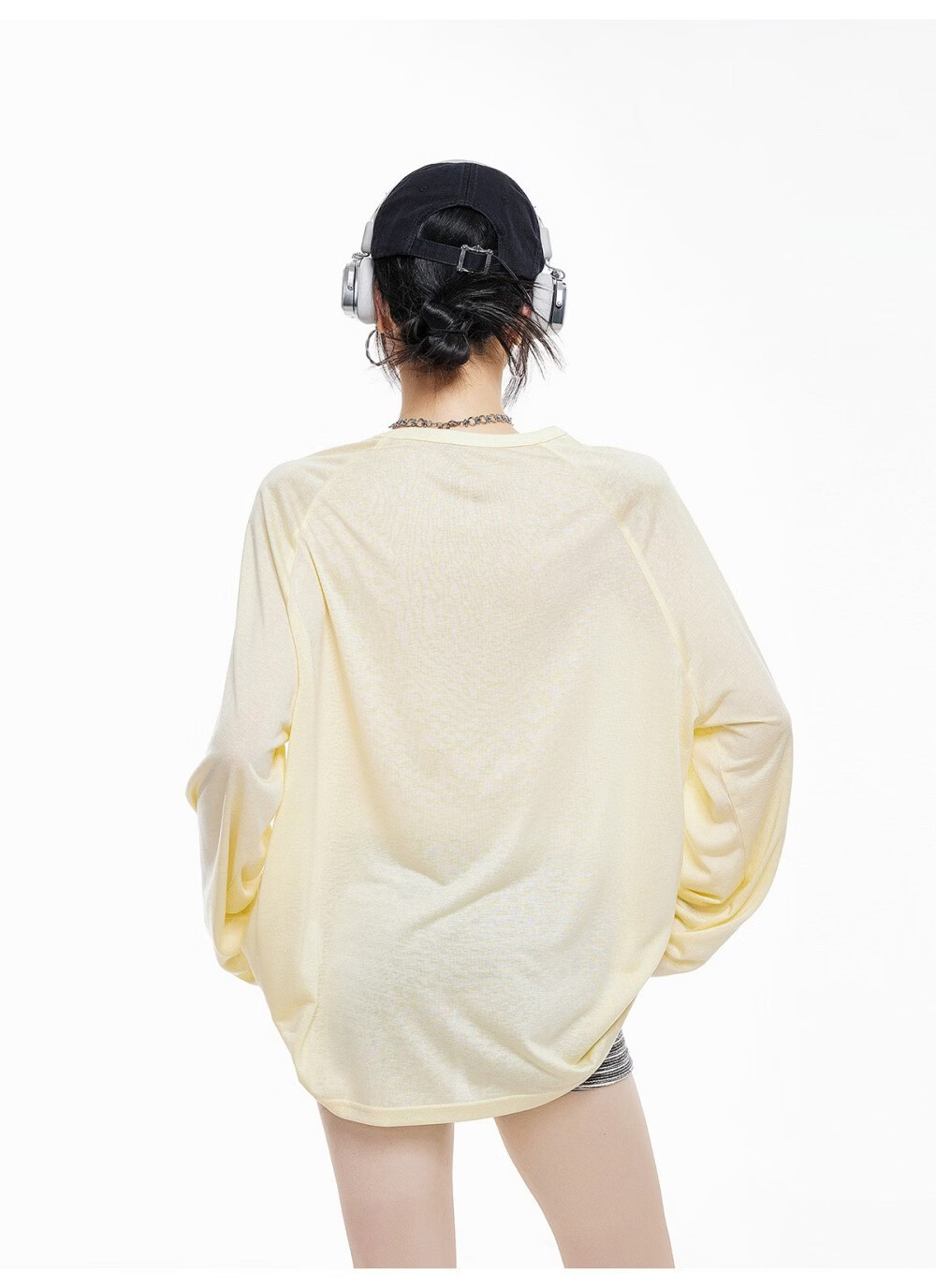 ICH MODE American Style Lightweight Cooling Physical Sunscreen Cover Shirt Women Summer New Loose Long Sleeve T-Shirt White S 23