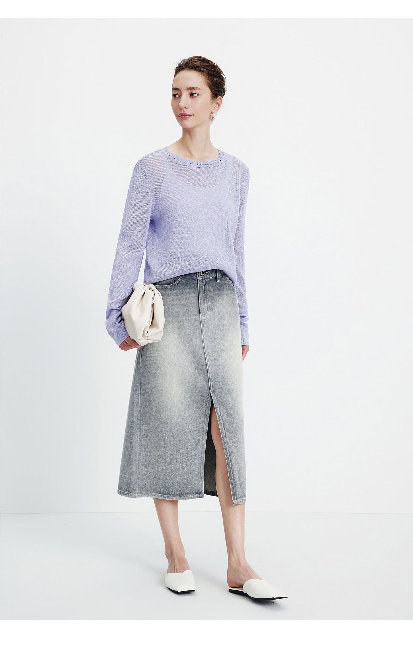 Navigare Fashion Week Same Style Small Sailboat 26 New Women's Lightweight Knit Round Neck Hollow Out Sweater Top 2314006501 50