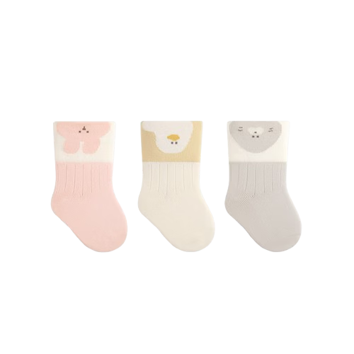 Five Cotton Flowers Children's Socks Spring Summer Cartoon Mid-Calf Baby Socks Combed Cotton Soft Cuff Non-Tight Class A Baby Socks