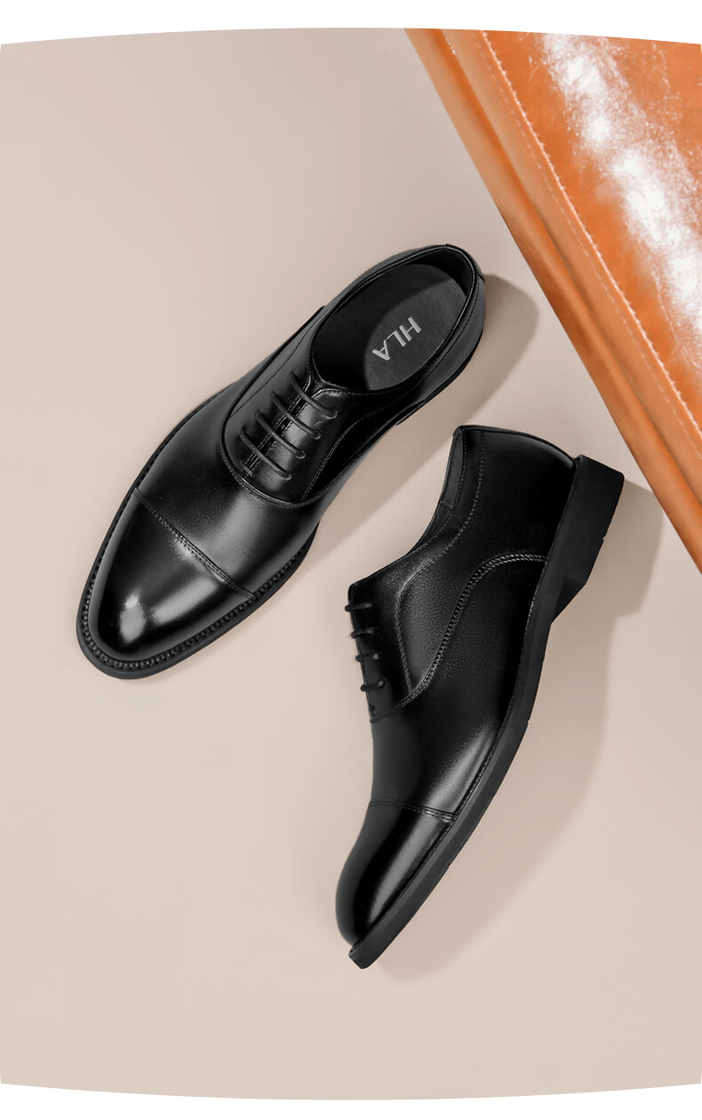 HLA Men's Oxford Leather Dress Shoes Business Formal Comfortable Versatile Leather HAAPXM2FBA188 Black Size 40 16