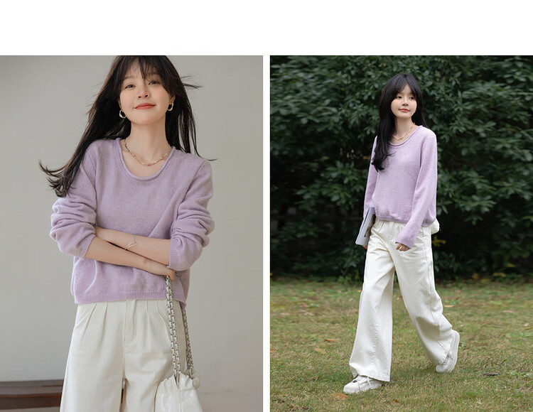 MT Commuter Essential Autumn Simple Style Wool Blend Knit Sweater Women's Top 12