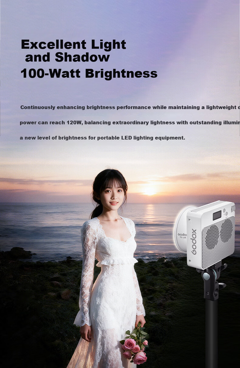 Godox ML80BI Continuous Fill Light Handheld Photography Light Portable COB Outdoor Shooting Video Light 8