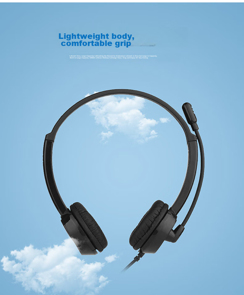 DANYIN DT326 Headset for Call Center Agents, Over-Ear Customer Service Headphones with Noise Cancellation, Compatible with 3.5mm Headphones, Desktop Computers, Laptops, USB Interface, for Outbound Sales And Telemarketing, Includes Microphone 6