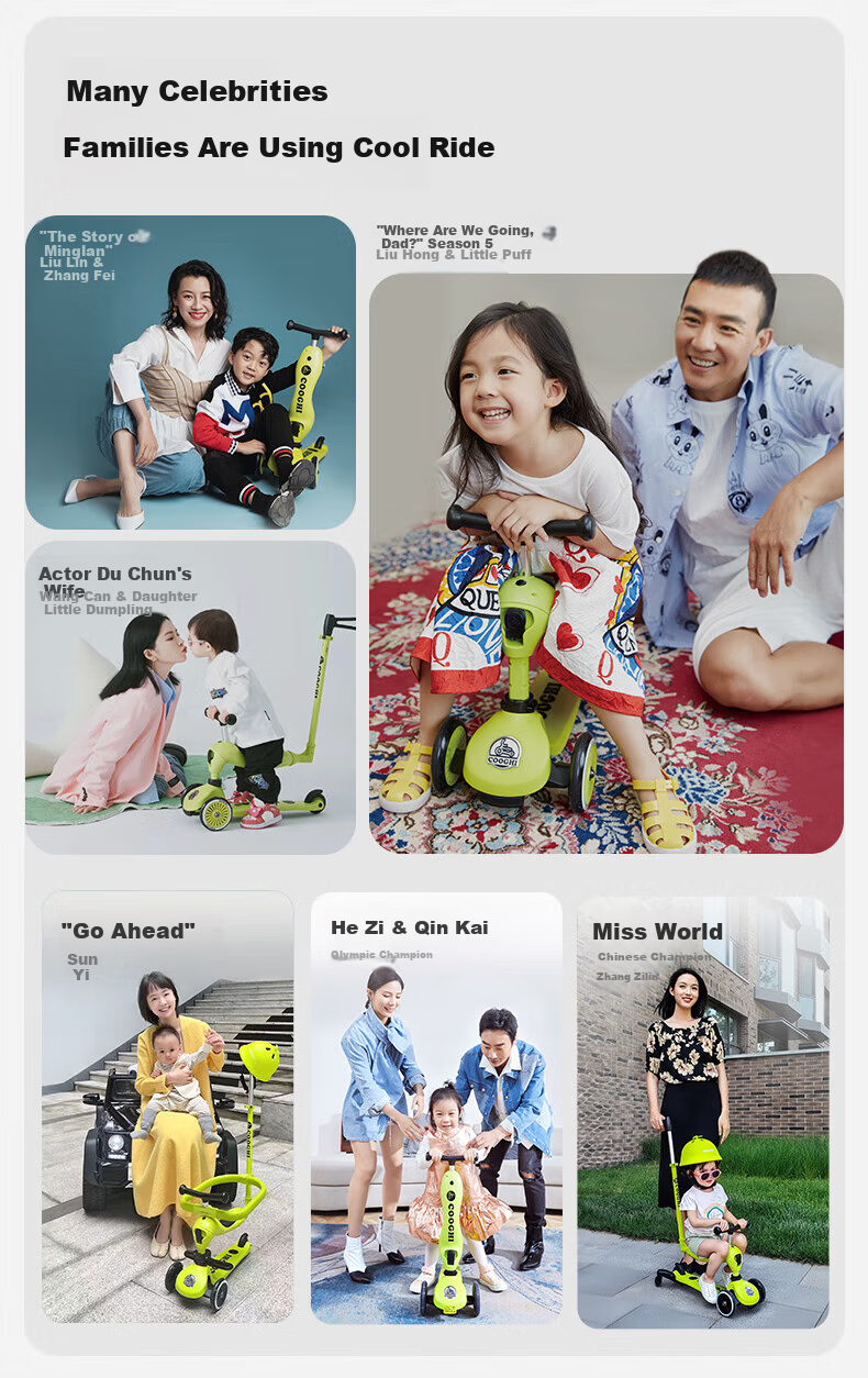 CoolQi 6-in-1 Scooter Baby Ride-on Car Children's Glider Stroller Magic 1-6 Years Universal Wheel CoolQi 4