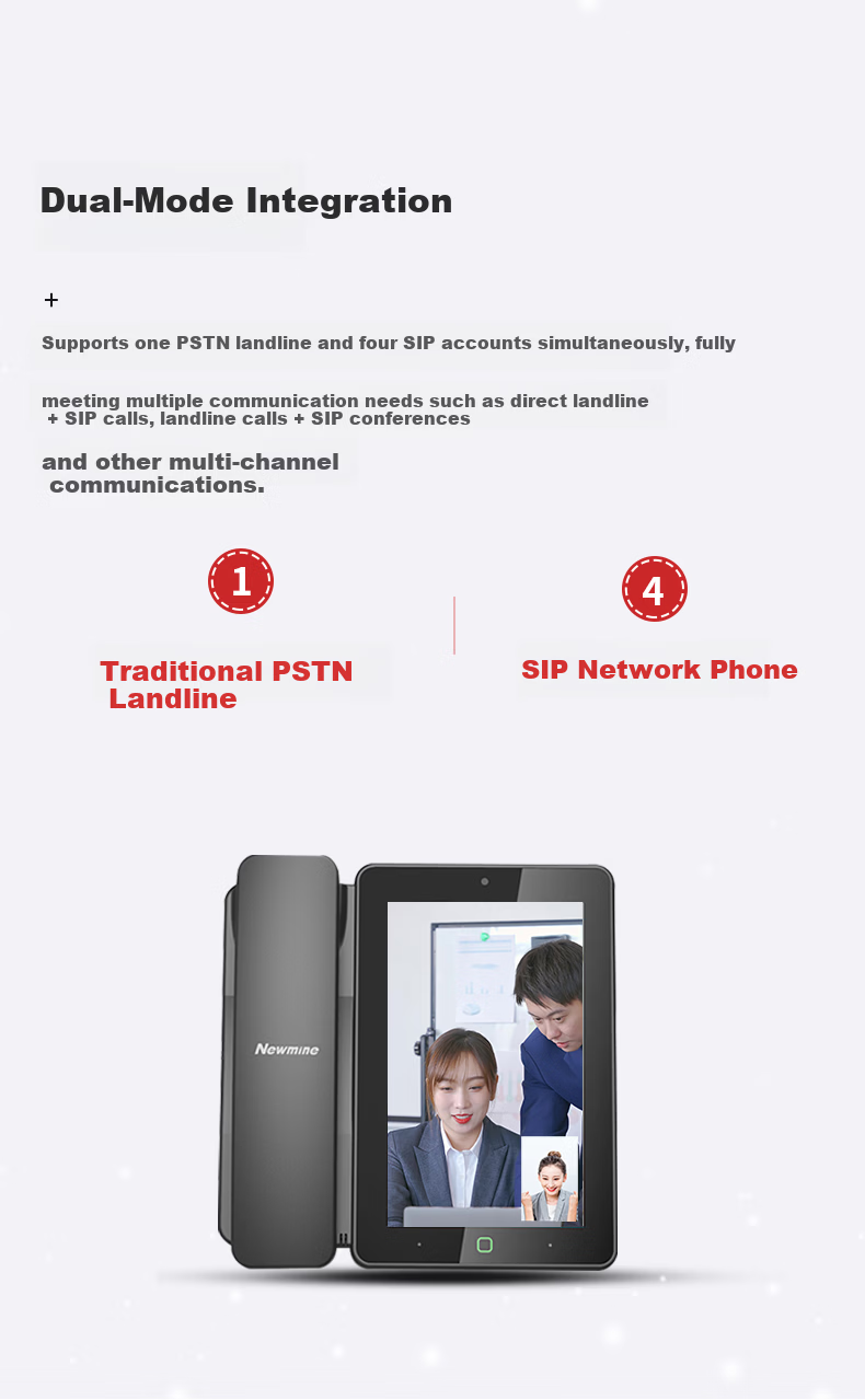 Newmine HL2008TSD-9084(R) IP Recording Phone Smart Video Phone with Blacklist/Contacts/Phone Line/Domestic System 3