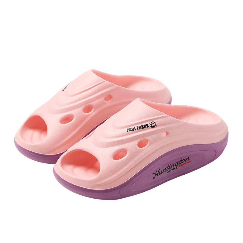 Paul Frank Lightweight Soft Elastic Indoor Home Slippers Thick Sole Bathroom Shower Pink Size 40-41 PF304