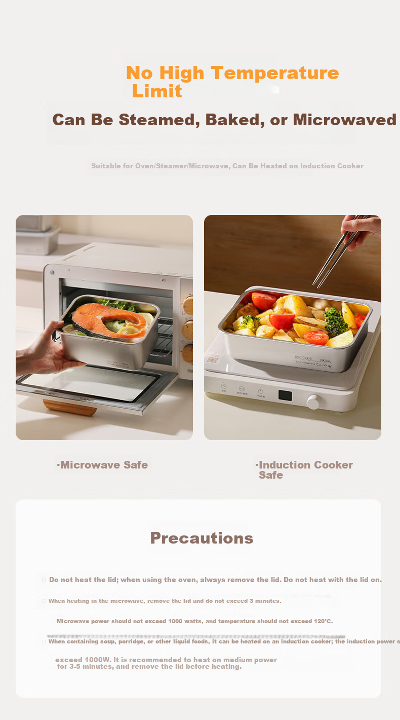 MAXCOOK 304 Stainless Steel Food Storage Containers with Lids, Lunch Boxes, Refrigerator Sealed Storage Boxes, 3-Piece Set MCFT4805 9