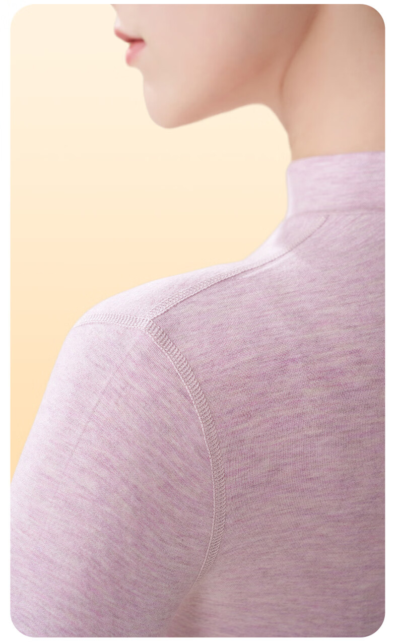 Miiow Women's Cashmere Silk Thermal Underwear Set 2025 Autumn Winter New High Neck Top and Bottom Warm Suit 7