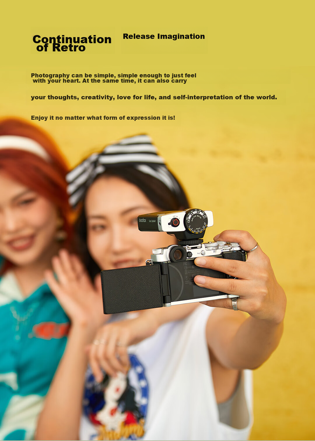 Godox Lux Junior Vintage Flash, DSLR And Mirrorless Camera Hot Shoe External Light with Rotating Head, Compatible with Sony/Fuji/Canon/Nikon, Universal Portable Mini Hot Shoe Light 14