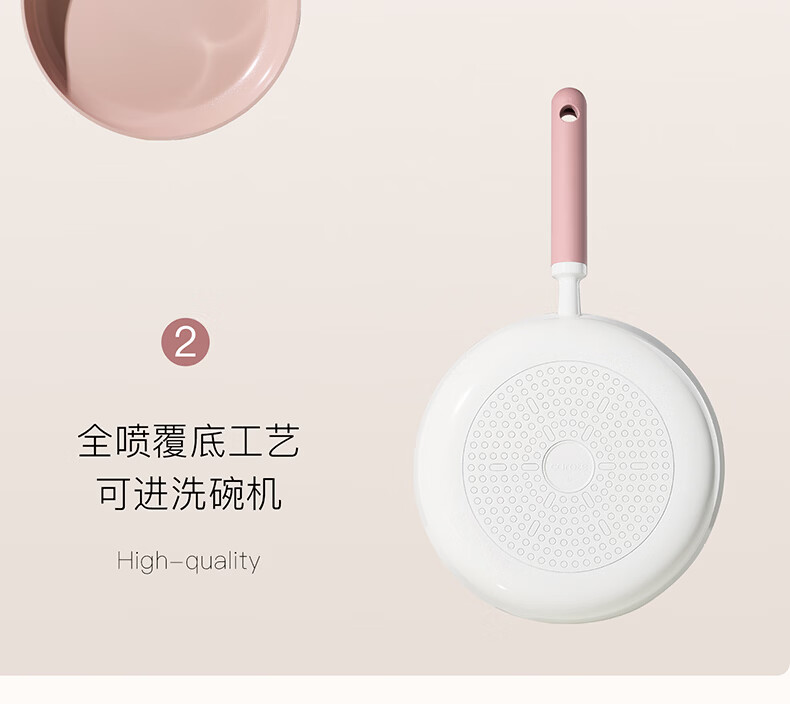 Carote Titanium Ceramic Non-Stick Frying Pan 24cm - Home Use Steak Pan, Egg Pan, Pancake Pan, Compatible with Induction and Gas Stoves 20