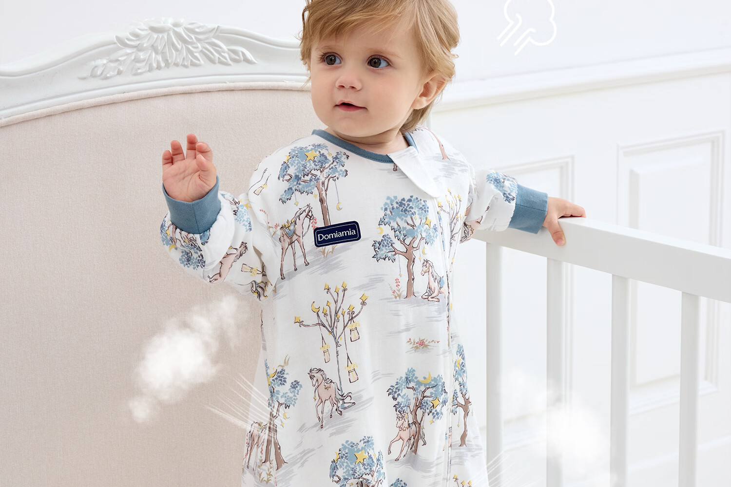 DOMIAMIA Baby Sleeping Bag All-in-One Four Seasons Universal 2-in-1 Anti-Kick Quilt Six-Layer Gauze Velvet Rabbit S 21-25℃ 25