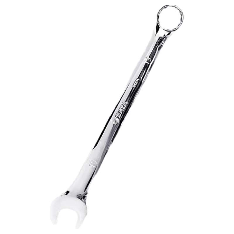 SATA Fully Polished Dual-Purpose Wrench, Adjustable Spanner, Open-End Wrench, Plum Blossom Wrench, Automotive Repair Wrench, 19MM, 40214