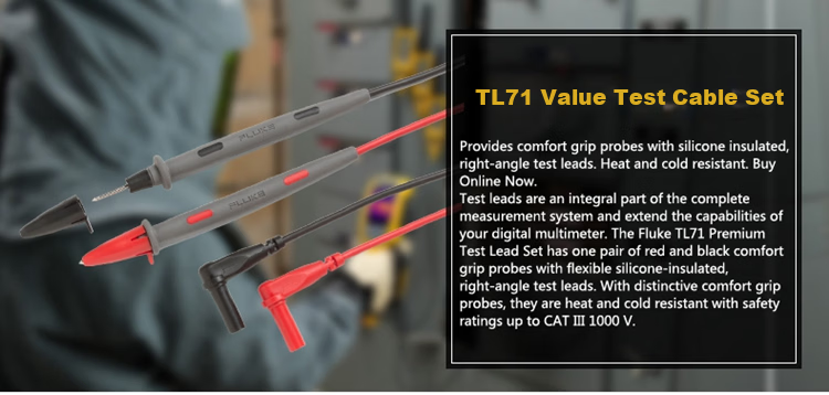 FLUKE TL71 Test Leads CAT II 1000V 10A Safety Rating for Digital Multimeters F106, F107 2