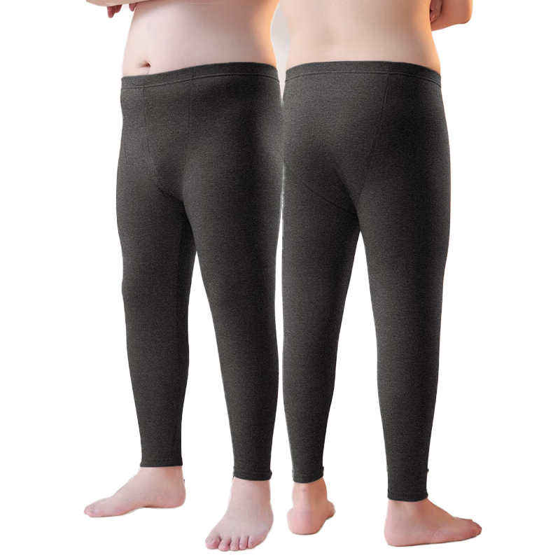 LangSha Plus Size Men's Wool and Silk Thermal Underwear 10A Antibacterial Warm Autumn Winter Pants
