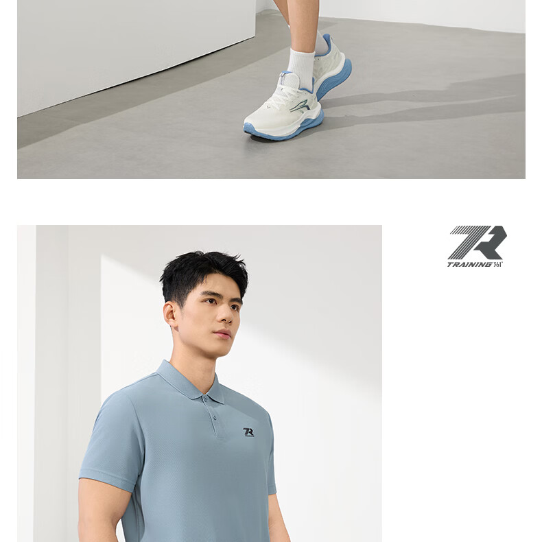 361° Men's Short Sleeve T-Shirt Spring Summer Sports Quick-Dry Running Fitness Polo Shirt 652624109H-5 35