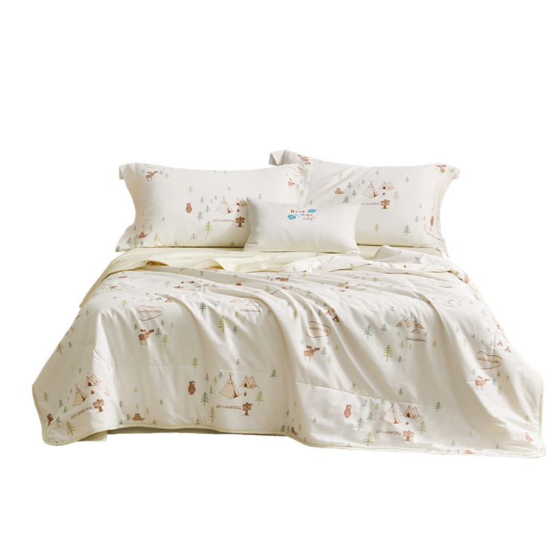 Luolaikids Quilt, Washable 50% Cotton Soybean Summer Cool Comforter, Class A Antibacterial Pure Cotton Air Conditioning Quilt