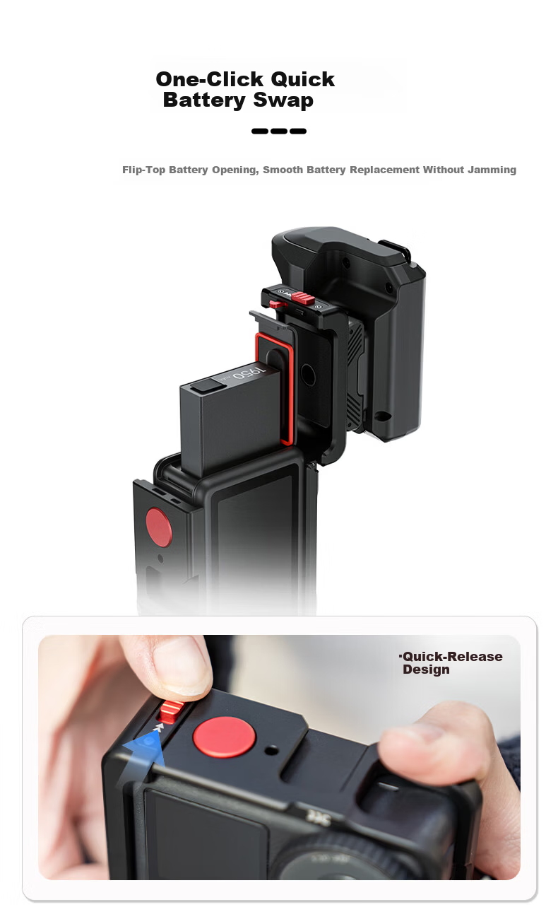 JJC DJI Action 6 Street Shooting Cage Handle Sports Camera Kit Osmo A6 Protective Case Expansion Accessories Ultra-Light Metal Aluminum Alloy 5