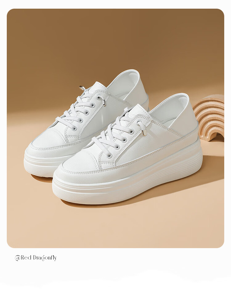 RED DRAGONFLY Women's Thick Sole Platform Slip-On White Casual Shoes WPB34005 White Size 35 12