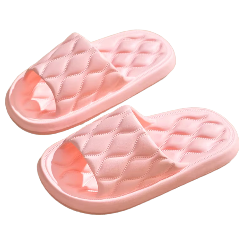 Qiumuxi Women's Home Slippers Indoor Non-Slip Wear-Resistant Lightweight Breathable Silent Pink Peach Color Size 36-37