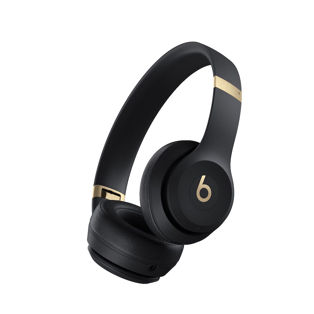 Beats Solo 4 Wireless Over-Ear Bluetooth Headphones [Gift] Spatial Audio Lossless Sound Fashionable Compatible with Apple And Android Phones Black Gold Color