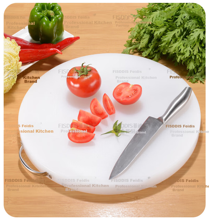 FISDDIS Round Extra Thick PE Cutting Board 40x5cm Meat and Vegetable Chopping Board Food Grade Antibacterial Mold Resistant Bone Chopping Block 28