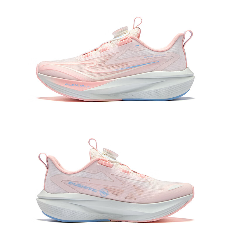 ERKE Kids Unisex Shock Absorption Sports Shoes Children's Dial Running Shoes Microcrystalline White/Signal Red Size 39 56