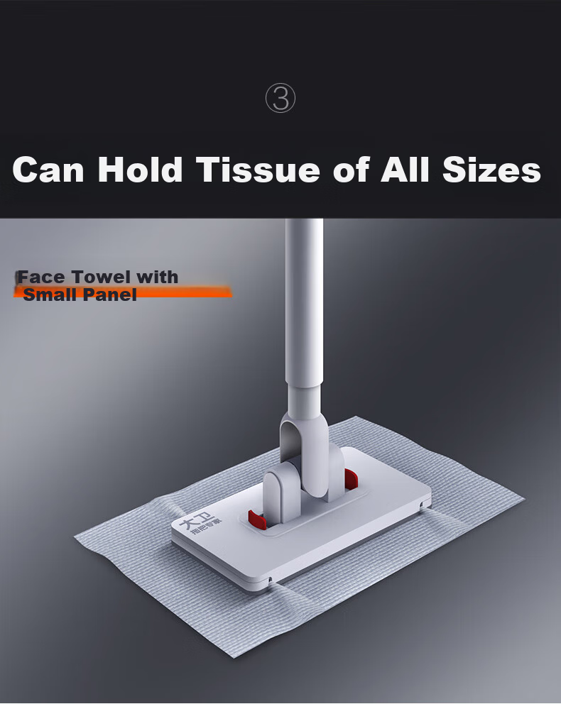 David Mop Facial Towel Mop Household One-Push Clean Hands-Free Washing 2025 Flat Clip Cloth Mop Floor Cleaning Tool 7