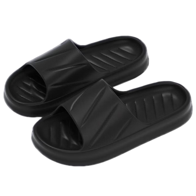 Seven-Color Spun Men's EVA Lightweight Soft Sole Indoor Home Non-Slip Couple Bathroom Four Seasons Black Slippers Size 44-45