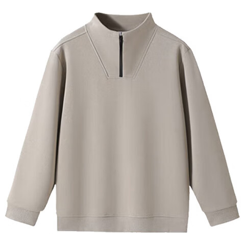 Hodo Men's Autumn Winter Half-Zip Thick Warm Lined Business Casual Long Sleeve Crewneck Sweatshirt