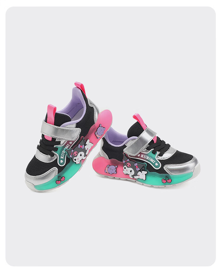 Hello Kitty Kids Girls Sports Shoes Melody Children's Light-Up Running Shoes Lightweight Sneakers 6601 Mauve Pink Size 28 20