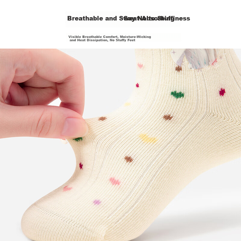 Disney Girls Spring Antibacterial Cotton Socks Frozen Baby Mid-Calf Socks DSP3558 Frozen Five Pairs 16-18cm