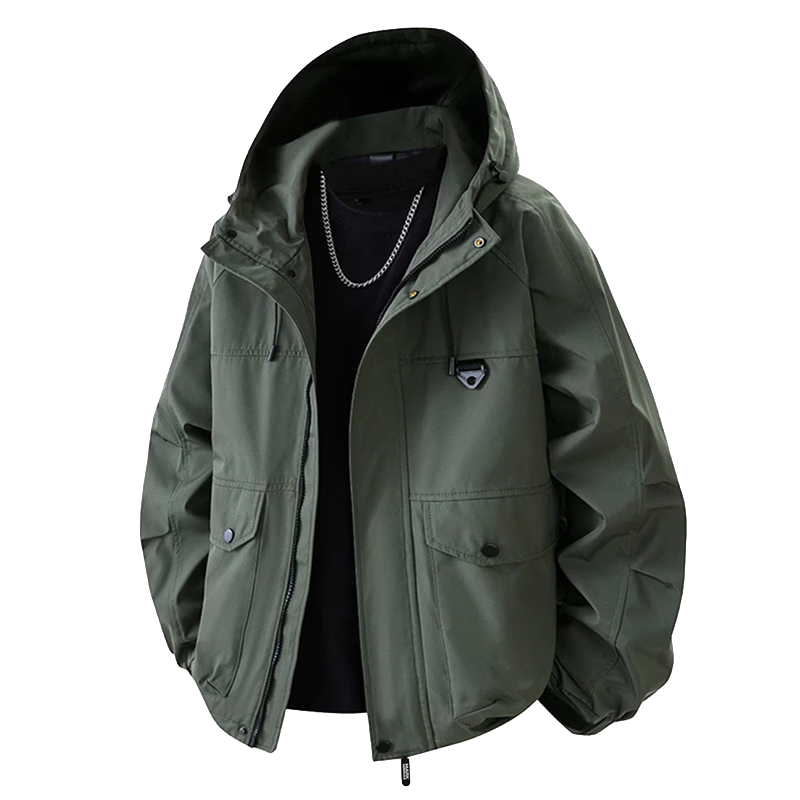 MARK FAIRWHALE Men's Spring and Autumn Military Green Workwear Jacket Loose Casual Shirt L