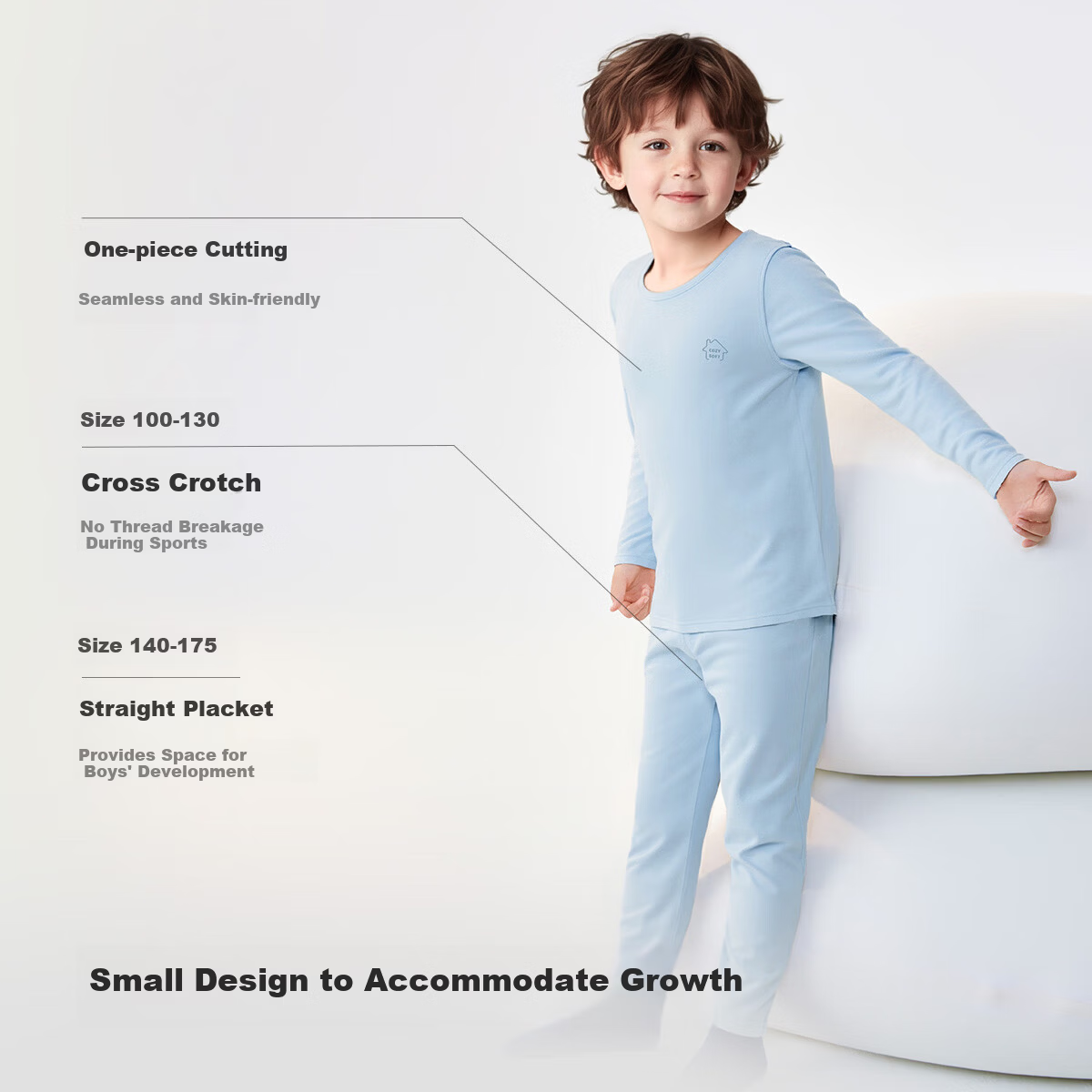 Balabala Kids Children's Underwear Set 2026 Spring Autumn New Boys' Long Johns Cotton Soft Baby Pajamas