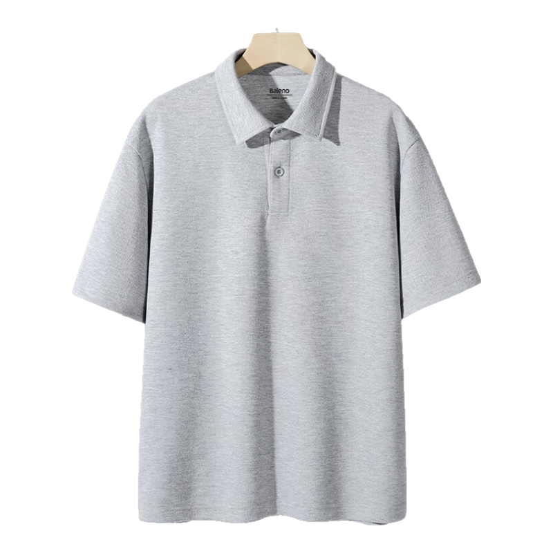Baleno Men's Summer Polo Shirt Casual Solid Color Breathable Skin-Friendly Slim Fit Youth Heavyweight Short Sleeve