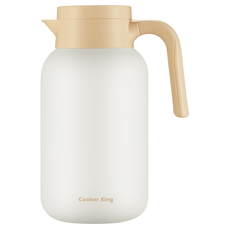 Chuida Huang Insulated Flask 316L Stainless Steel Large Capacity Household Hot Water Kettle Thermos Integrated Seamless Liner 2L (Warm White)