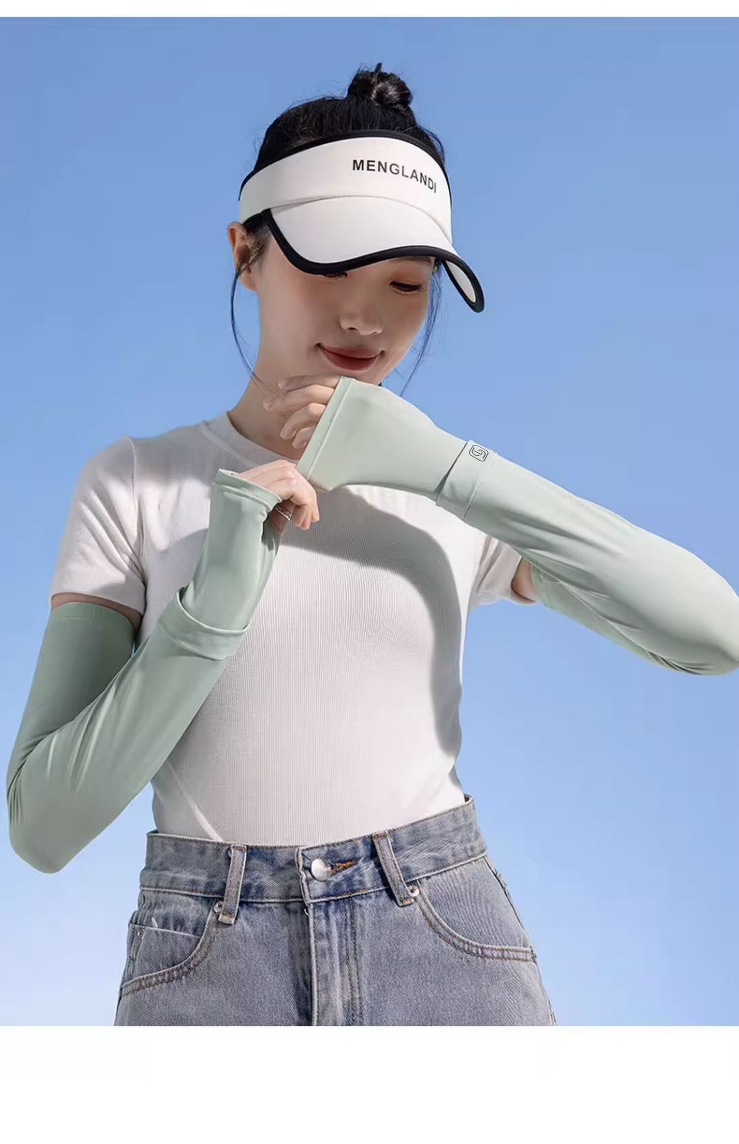 Langsha Ice Silk UV Protection Arm Sleeves for Men and Women Summer Outdoor Driving Cycling Cooling Sleeve Covers 19