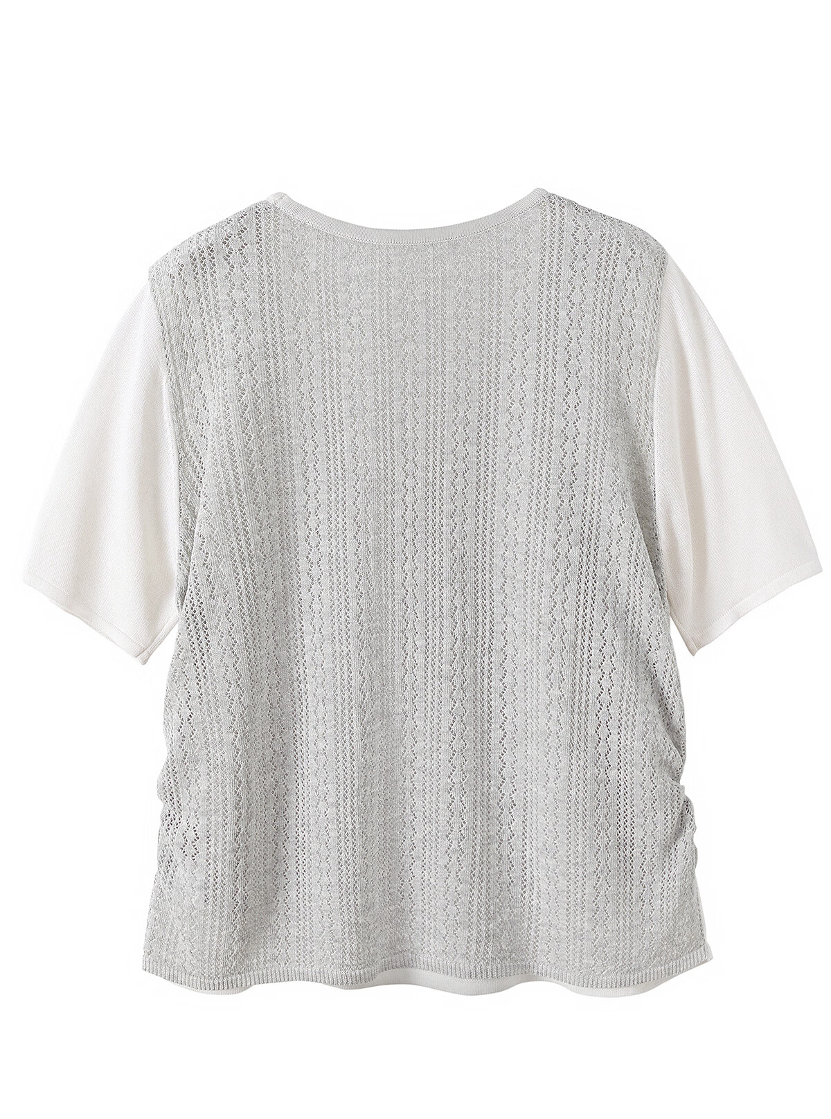 Ta Chi Lyocell Linen Short Sleeve T-Shirt Women 2026 Summer New Fashion Fake Two-Piece Knit Top 12
